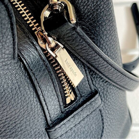 Kate Spade Leila Medium Triple Compartment Satchel Crossbody Bag Black - Picture 6 of 12